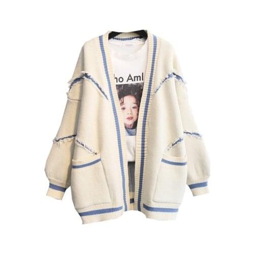 Knit Sweater Women Autumn 2020 Female Casual letter Long Sleeve Button Cardigan Knitted Sweaters Coat Femme Winter Warm Clothes