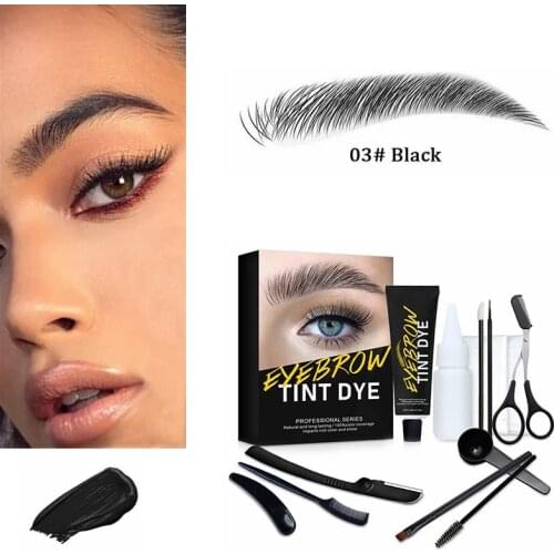 Eyebrow Eyelash Dyeing Cream Set Eyebrow Cream Black Brown Maroon Eyelash Dye Tint Natural Lasting Fast Dry Cosmetic Maquillage