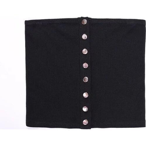 Summer Sexy Women Bustier Casual Cotton Ribbed Crop Top Mujer T shirt Strapless Top Tube Top Ribbed Beach Wear Crop