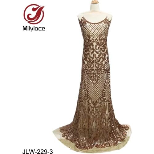 Milylace Shiny sequined French lace fabrics 5 yards African tulle lace fabric high quality lace fabric for party dresses JLW-229