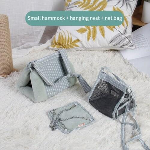 3 Pcs Hamster Hanging Cage Accessories Set Small Animal Hammock Channel Travel Bag for Hamster Guinea Pig Rat Gerbil Squirrel