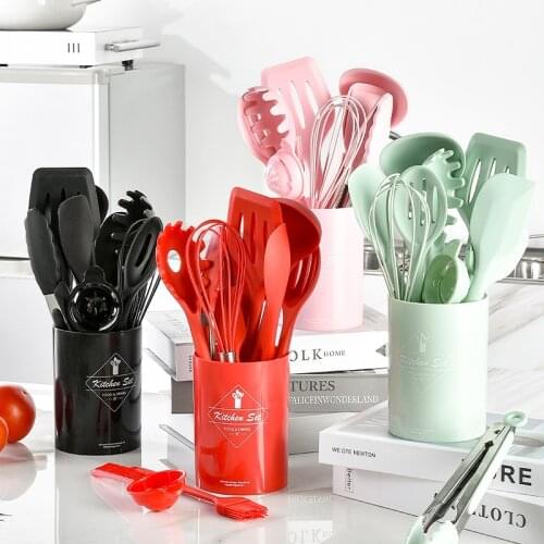 Cooking Tool Sets Silicone Kitchenware Non-stick Cookware Cooking Tool Spatula Ladle Egg Beaters Shovel Spoon Soup Utensils Set