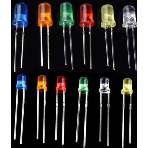 3MM 5MM LED Diode Light Assorted Kit , Electronic Componen DIP Lamp Emitting Diode Led Light red orange yellow green blue white
