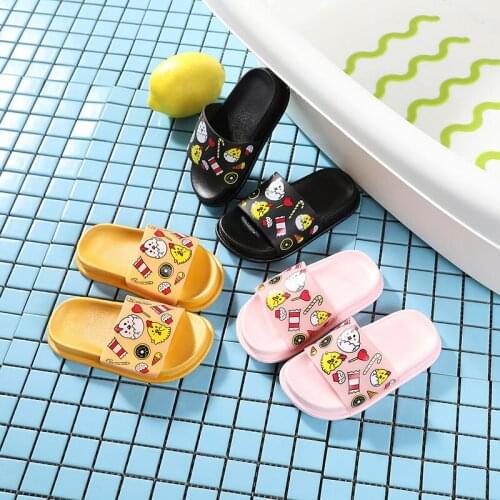 2021 New Childrens Slippers Summer Boys and Girls' Shoes Indoor Cartoon Cute Sandals PVC Small Medium and Big Baby Flat Shoes