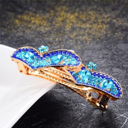New Rhinestone Crystal Double Hearts Barrettes Hair Jewelry Fashion Hair Clip Wedding Hair Accessories Hairpin Valentine Gifts