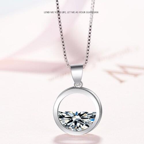 New Simple Silver Color Short Clavicle Chain Necklace Hollow Circle Dazzling Zircon Pendant Necklace For Women Best Gifts