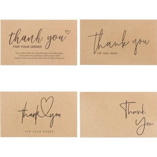 "Thank You For Your Order"Cardstock Package Postcards Greeting Labels Kraft Paper Cards Express Appreciate For Small Business