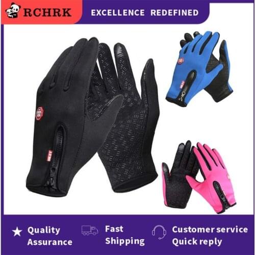 Outdoor Windproof Winter Warm zipper Glove Snow Ski Gloves Snowboard Gloves Motorcycle Riding Winter Unisex Touch Screen Gloves
