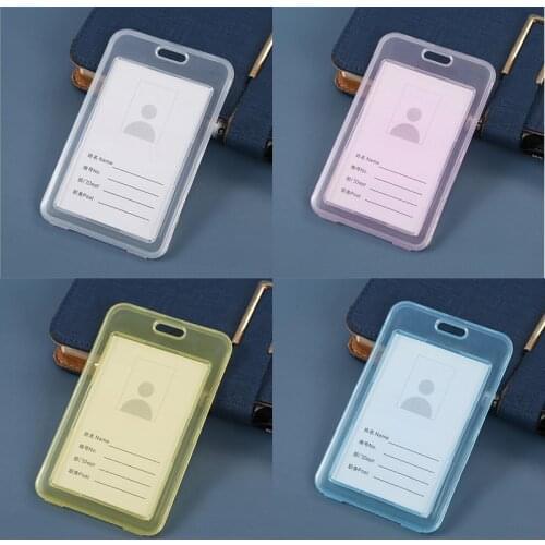 Plastic Name Card Cover Simple Transparent Student Kid Bus Card Holder Bag Women Men Clear Bank Credit Card Holder Case