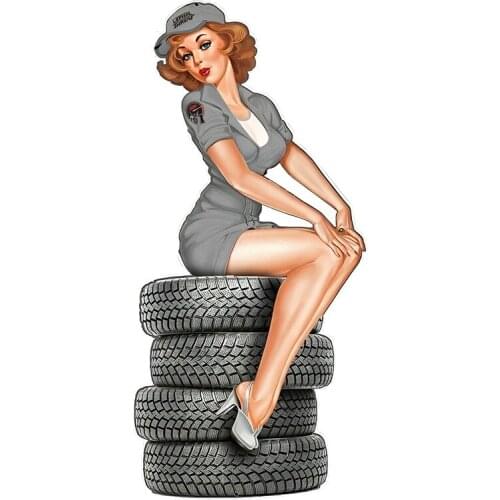 LLY-0649 Popular Car Sticker Beautifu Ltire Sexy Lady Graphic Decal PVC Auto Motorcycle Window Laptop Waterproof Decals Decor