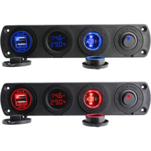 Professional Power Switch Anticorrosive Dual Aperture Wide Compatibility 4 Hole Panel Charger for Phone Car Accessories Goods