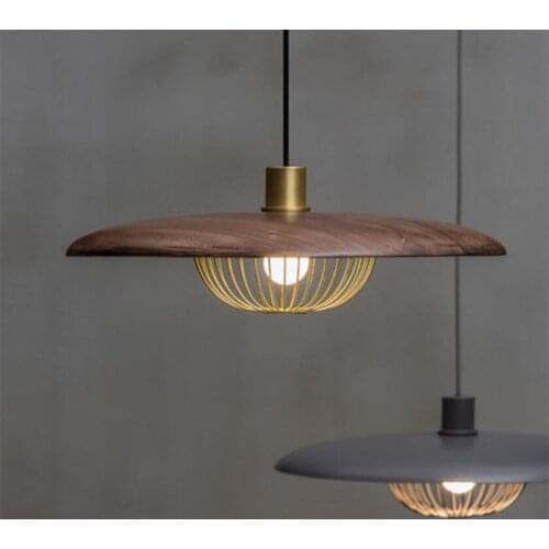 Simple Umbrella-shaped Circular Restaurant Pendant Lights Bedside Coffee Shop Study Indoor Luminaire Wood Color Free Shipping