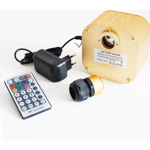 Remote controlled 16W RGBW Fiber Optic Light Engine w/Twinkle wheel for PMMA optical cable Ceiling Screen star Sky DIY Lighting