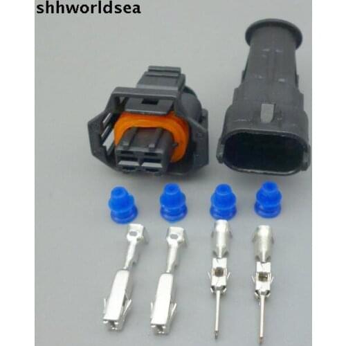 Shhworldsea 5/30/100sets 2Pin 3.5m Oil nozzle plug,Fuel spray nozzle plug,diesel common rail/crankshaft sensor connector for car