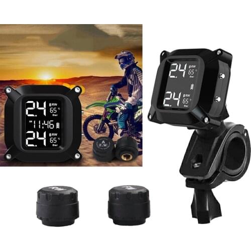 Tire Pressure Monitoring System Magnetic Charging Method with 2 Advanced Tmps Sensor Waterproof for Motorcycle Car RV
