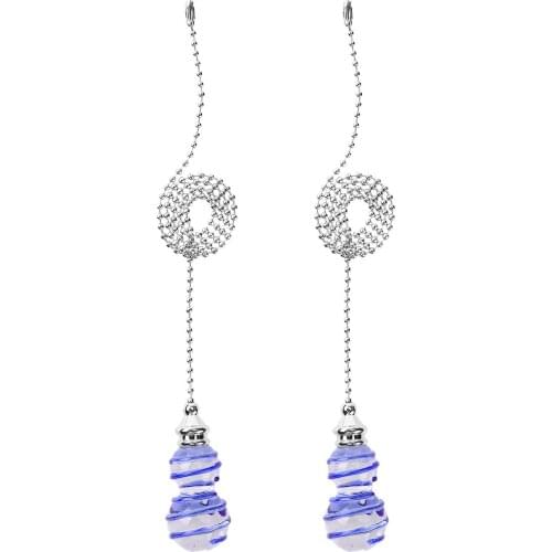 2Pcs Crystal Glass Ceiling Fan Pull Chain for Lights Decoration Home Wedding Decor Ornament Crystal Pendant