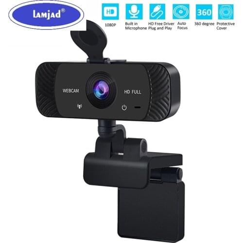 W19 4K/1080P Webcam Mini Computer PC WebCamera with Microphone Rotatable Camera for Live Broadcast Video Calling Conference Work