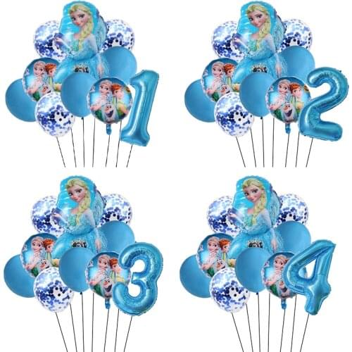 10pcs Elsa Disney Frozen Princes Helium Balloons 32inch Number Baby Shower Happy Birthday Party Decorations Kids Toys Girl Gifts