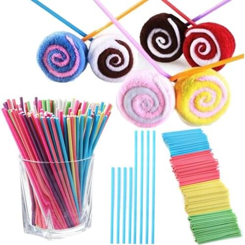 100pcs Colorful Lollipop Stick Food-Grade Plastic Sucker Sticks Cake Sticks For Lollypop Candy Chocolate Sugar Pole