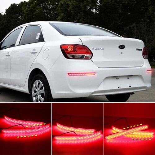 2PCS For KIA PEGAS 2017 2018 2019 LED Rear Bumper Light Rear Fog Lamp Auto Bulb Brake Light Reflector