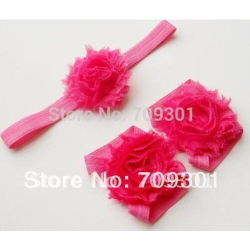 20sets/lot 2012 new style Shabby Flower foot flower + shabby flower headbands together free shipping