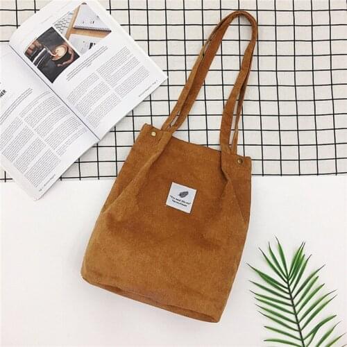 2020 Womens Bags Corduroy Bag Women Shoulder Handbags Big Capacity Shopping Bags Casual Solid Color Shopper Beach Bag