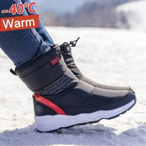 2020 women winter boots non-slip waterproof snow boots women thick plush zipper warm ankle boots for woman -40 degrees