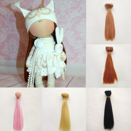 Doll Accessories 25*100CM Natural Color Straight Hair Extensions for BJD/SD/Pullip/Blyth/American Doll DIY Handmade Doll Wig