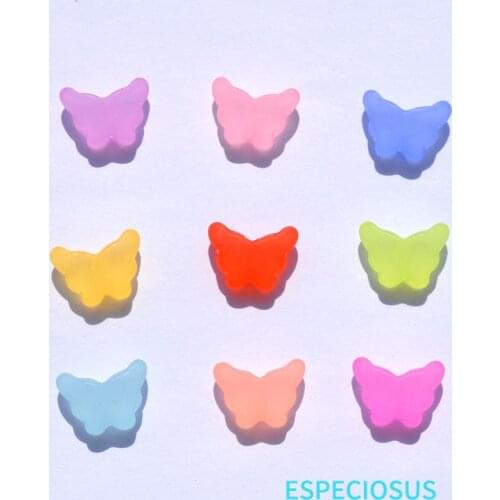 DIY Jewelry Accessory Transparent Matt Acrylic Butterfly Spacer Mix Color Dull Polish Bead In Beads Bracelet Making Departments