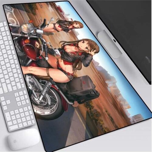 Animated Mouse Pad Riding Motorcycle Sexy Girl XXL Gaming Accessories Mousepad Computer Notebook Office Keyboard Pad Gaming Desk