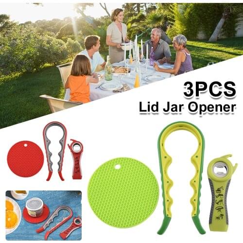 Lid Jar Opener 4 In 1 Handy Screw Cap Jar Openers Multi Purpose Can Opener Bottle Lid Grip Wrench Bottle Kitchen Gadgets