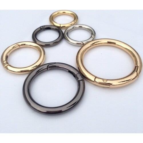 Free shipping O Ring Openable Keyring Leather Bag Belt Strap Dog Chain Buckle Snap Clasp Clip Trigger Accessories DIY 4color