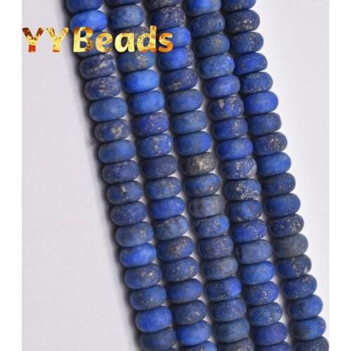 Dull Polished Natural Lapis Lazuli Stone Blue Stone Flat Oval Beads Loose Charm Beads For Jewelry Making Earring 15" 4x6mm 4x8mm