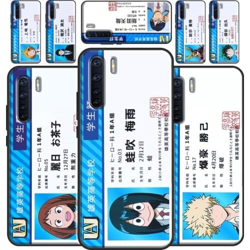 My Hero Academia Student Card Postcard Case For OPPO Reno2 Z Find X3 Pro A3S A5S A15 A52 A72 A83 A91 A93 A5 A9 A31 A53 2020 Case