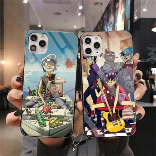 Gorillaz Phone Case Tempered Glass For iPhone 12 pro max mini 11 Pro XR XS MAX 8 X 7 6S 6 Plus SE 2020 case