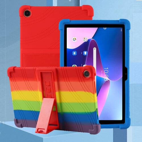 Stand Case for Lenovo Tab M10 Plus P10 E10 M8 E8 M7 TB-X606X/F/X505F/X605/X306F/8505/8705 Kid Case Soft Silicone Kickstand Cover