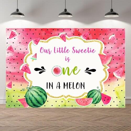 Neoback Summer Holiday Watemelon One Yea Old Girl Happy Birthday Backdrop Baby Shower Professional Studio Photography Background