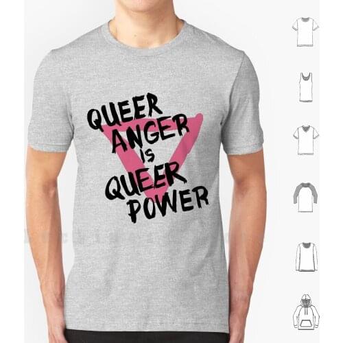 Queer Anger Is Queer Power T Shirt DIY Cotton Big Size 6xl Queer Pink Pink Radical Activist Activism Bisexual Tans Men Glbt Tran