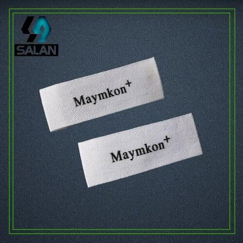 Customize silkcreen print cotton label 1000pcs/lot logo never fade color tags cotton garment label damask woven label