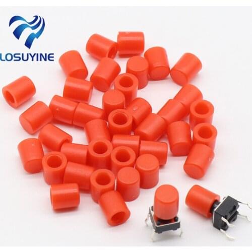 100pcs/lot Red Plastic Cap Hat for 6*6mm G61 Tactile Push Button Switch Lid Cover Free Shipping