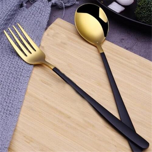 Stainless Steel Spoon Gold Spoon For Ice Cream Dinner Tableware Gold Plated Dessert Tea Coffee Spoons