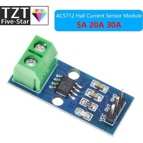 TZT Hot Sale ACS712 5A 20A 30A Range Hall Current Sensor Module ACS712 Module For Arduino 5A 20A 30A