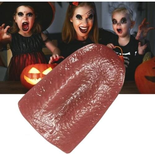 2021 New Halloween Realistic Elastic Fake Tongue Trick Joke Prank Horrible Elastic Prop Cosplay Accessories Collectibles Gift