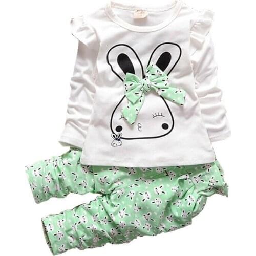 New Fashion Girls Spring Casual Clothing Sets Children T-shirt Pants 2 Pcs/Sets Kids Cute Clothes Toddler Autumn Tracksuits