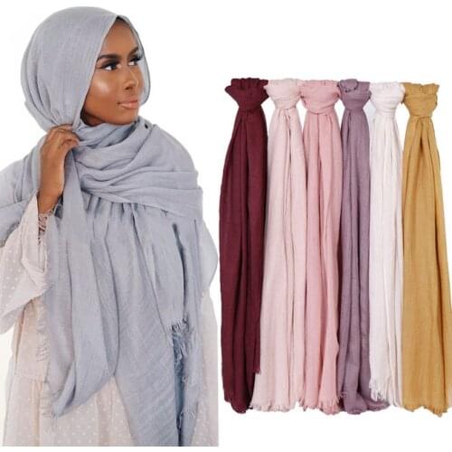 New Soft Muslim Hijabs Scarves Femme Musulman Headscarf Islamic Maxi Shawls Cotton solid Africa Women Headband 190*120cm