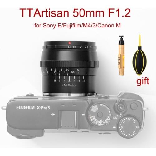 TTArtisan 50mm F1.2 Cameras Lens Manual Focus APS-C for Sony E Fujifilm M4/3 Canon M M43 Mount Camera Large Aperture