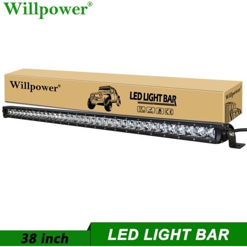 Offroad Car Spotlight 38" 180W Single Row LED Light Bar For Jeep Chevy Truck SUV 4WD Pickup UTV ATV Slim LED Bar 4x4 Lightbar