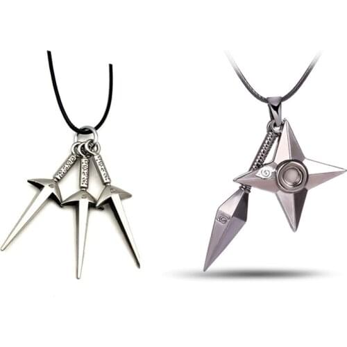 Wholesale 20PCS/Lot Hot Anime Shuriken Ninjia Pendant Necklace High Quality Non-Fading Jewelry Nice Gift