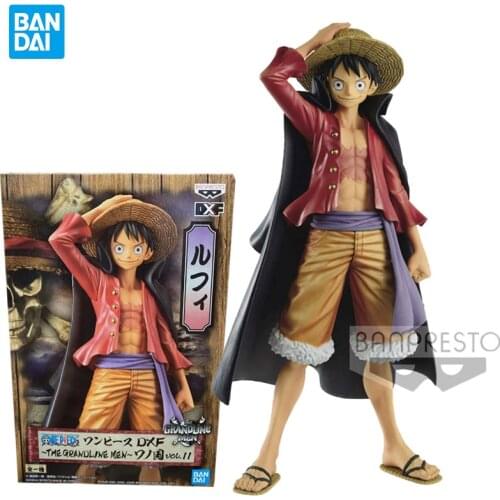 In Stock Banpresto Original Figurine One Piece Anime Model Luffy The Grandline Men Dxf Collection Action Figure Toys Brinquedos