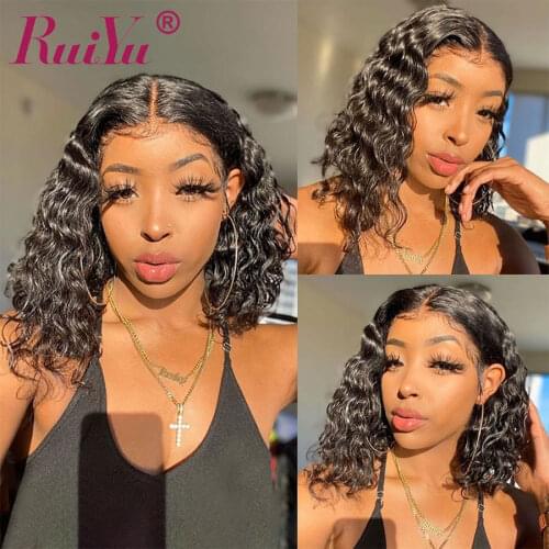 Short Curly Human Hair 4x4 Lace Closure Wig Human Hair Bob Lace Front Wig Bob Wig Human Hair Short Curly Hair Wig Closure Wig